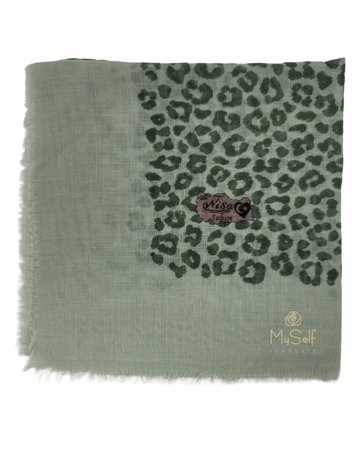 Lizi Headwear Mint Cheetah Square Scarf with Light Non Slip Grip myselflingerie.com